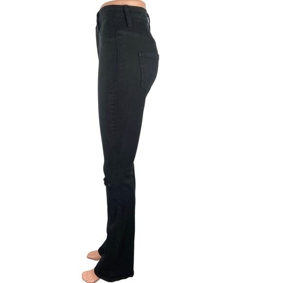 Fashion Nova Black High Rise Bootcut Flared Skinny Distressed Denim Jeans Sz 25 - Picture 2 of 5